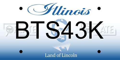 BTS43K Illinois License Plate