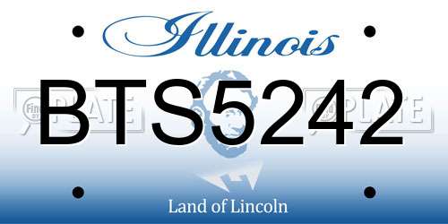 BTS5242 Illinois License Plate