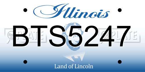 BTS5247 Illinois License Plate