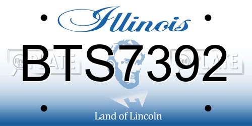 BTS7392 Illinois License Plate
