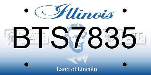 BTS7835 Illinois License Plate