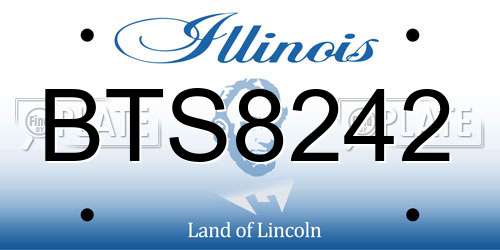 BTS8242 Illinois License Plate