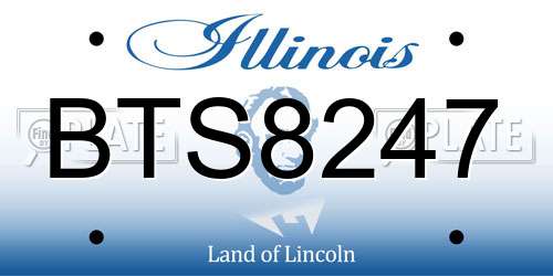 BTS8247 Illinois License Plate