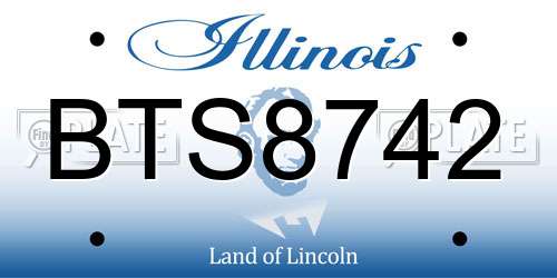BTS8742 Illinois License Plate