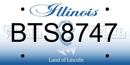 BTS8747 Illinois License Plate