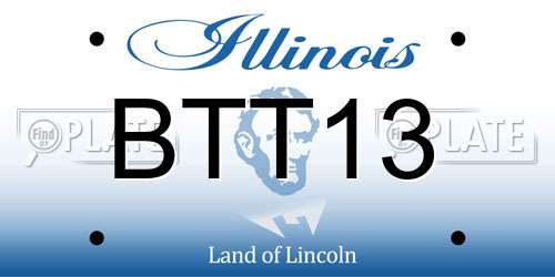 BTT13 Illinois License Plate