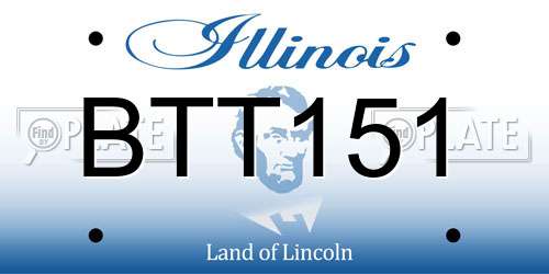 BTT151 Illinois License Plate
