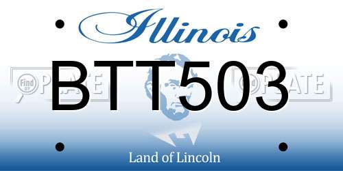 BTT503 Illinois License Plate