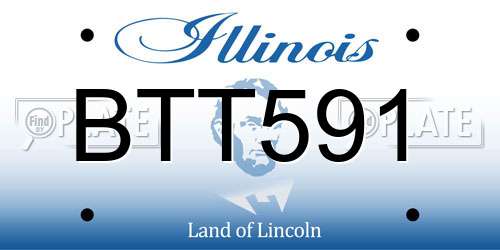 BTT591 Illinois License Plate