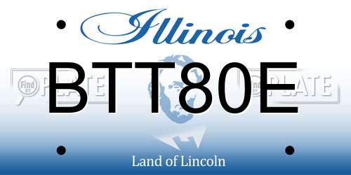BTT80E Illinois License Plate