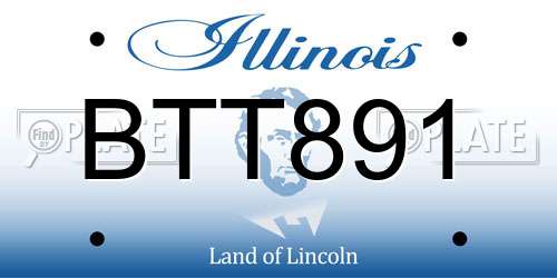 BTT891 Illinois License Plate