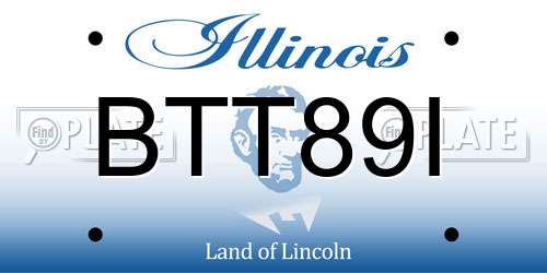 BTT89I Illinois License Plate