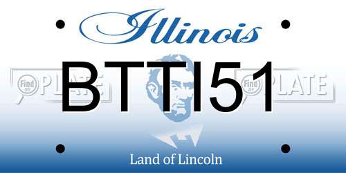 BTTI51 Illinois License Plate