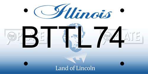 BTTL74 Illinois License Plate