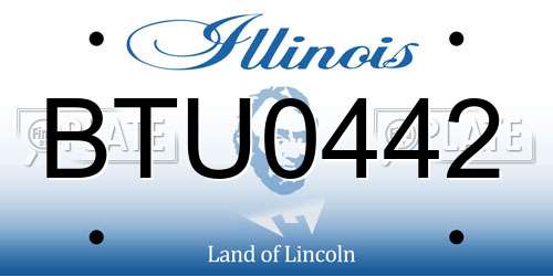BTU0442 Illinois License Plate