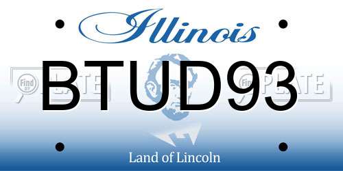 BTUD93 Illinois License Plate
