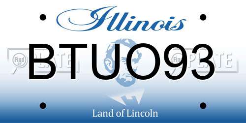 BTUO93 Illinois License Plate