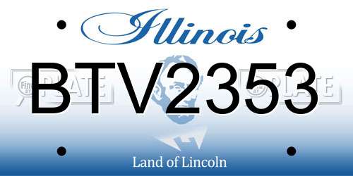 BTV2353 Illinois License Plate