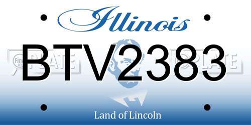BTV2383 Illinois License Plate