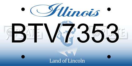 BTV7353 Illinois License Plate