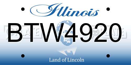 BTW4920 Illinois License Plate