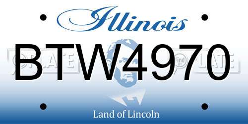 BTW4970 Illinois License Plate