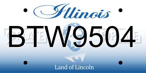 BTW9504 Illinois License Plate