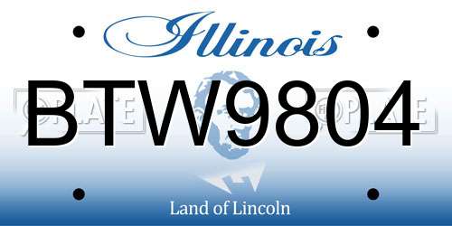 BTW9804 Illinois License Plate