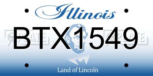 BTX1549 Illinois License Plate