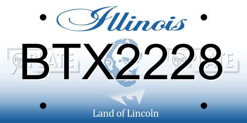 BTX2228 Illinois License Plate