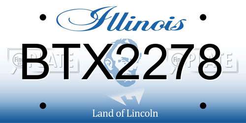 BTX2278 Illinois License Plate