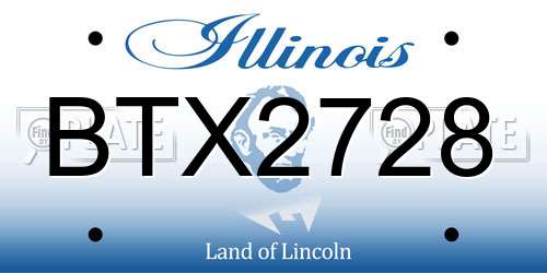BTX2728 Illinois License Plate