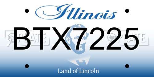 BTX7225 Illinois License Plate