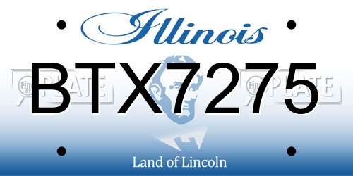 BTX7275 Illinois License Plate