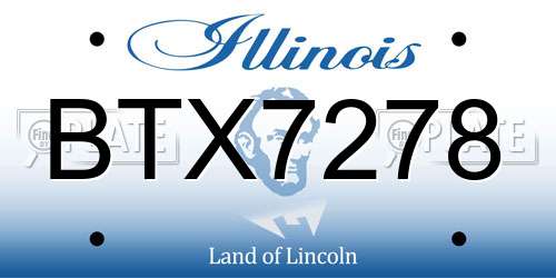 BTX7278 Illinois License Plate