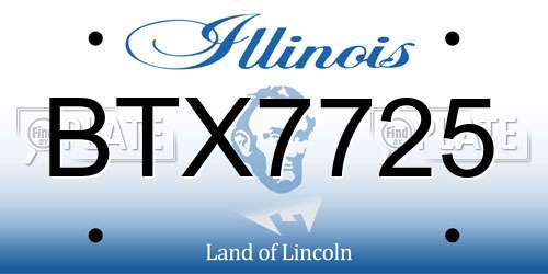 BTX7725 Illinois License Plate
