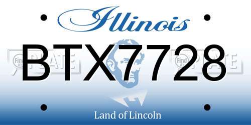 BTX7728 Illinois License Plate