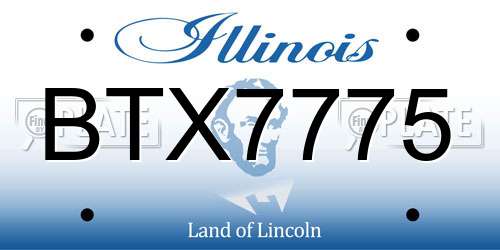 BTX7775 Illinois License Plate