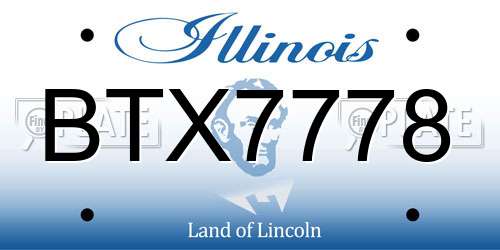 BTX7778 Illinois License Plate