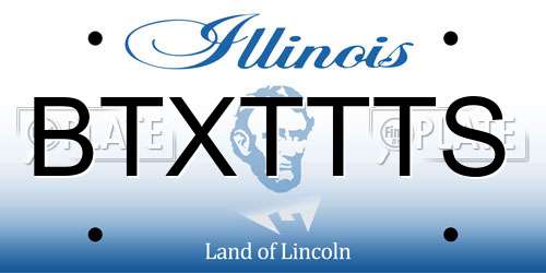 BTXTTTS Illinois License Plate