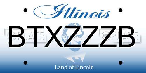 BTXZZZB Illinois License Plate