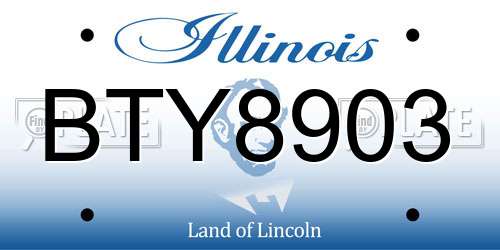 BTY8903 Illinois License Plate