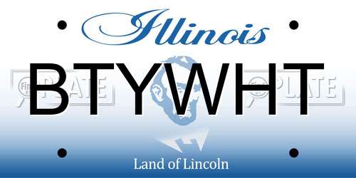 BTYWHT Illinois License Plate
