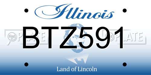 BTZ591 Illinois License Plate