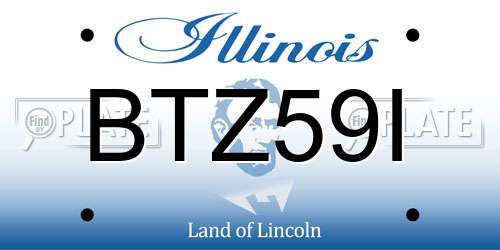 BTZ59I Illinois License Plate