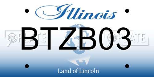 BTZB03 Illinois License Plate