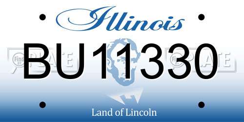 BU11330 Illinois License Plate