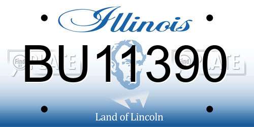 BU11390 Illinois License Plate