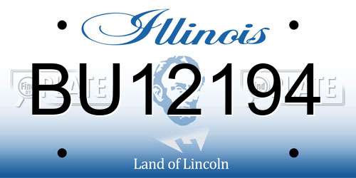 BU12194 Illinois License Plate