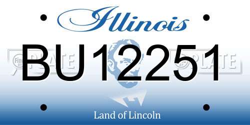 BU12251 Illinois License Plate